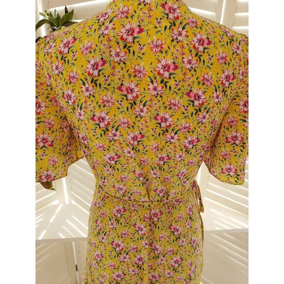 ROLLER RABBIT PRANA FILENA YELLOW WRAP DRESS SM - Picture 4 of 9